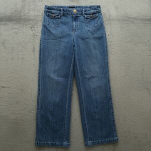 Talbots Jeans Women's Size 6 Mid-Rise Classic Trouser Wide-Leg Denim 29" Inseam